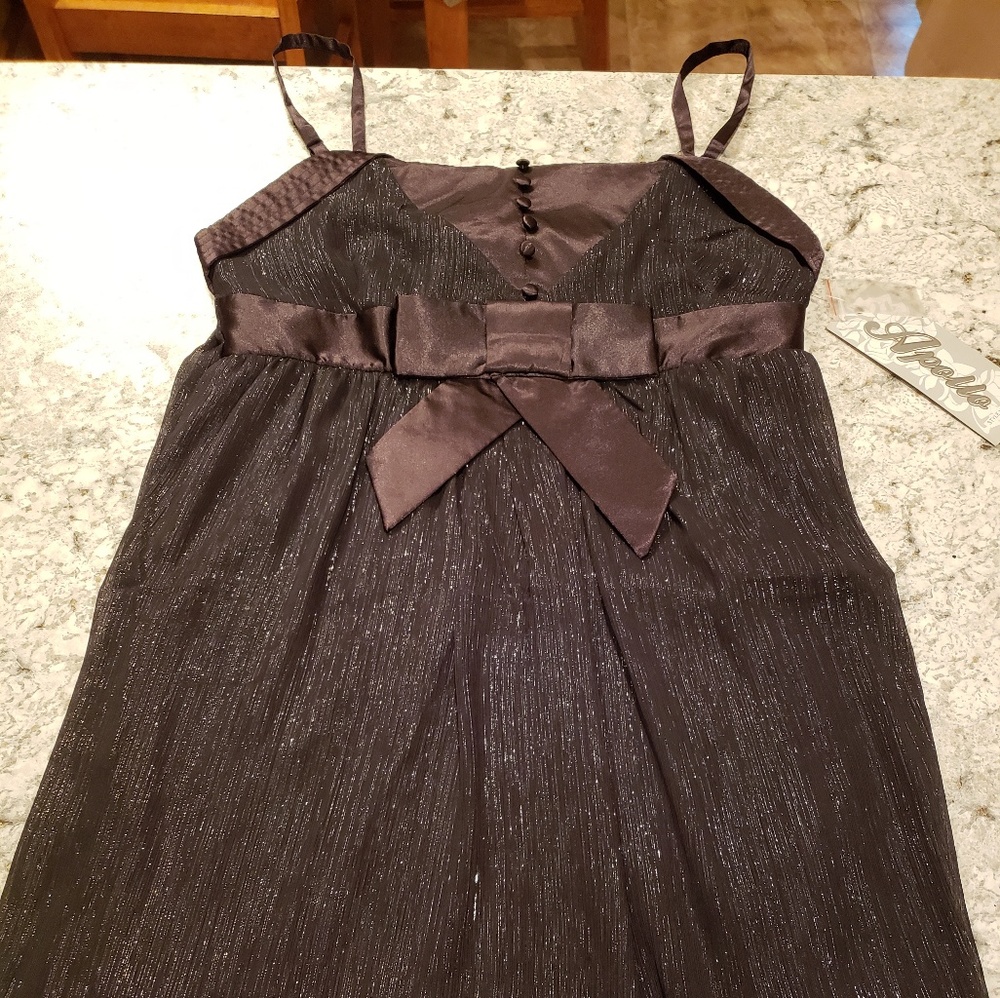 Apollo Black Dress Spaghetti Strap women's